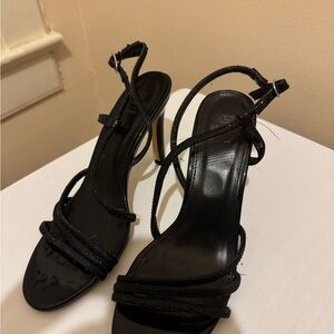 Elegant Black Strappy Women's Heels